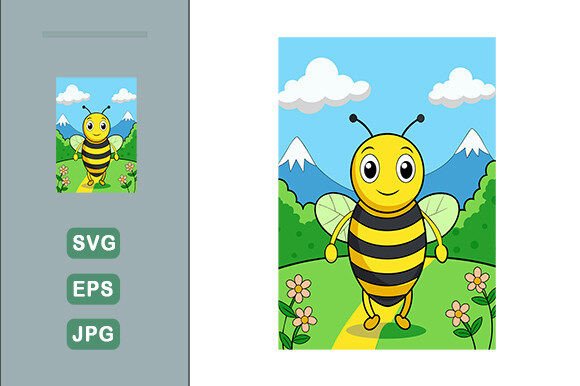Download Bee Vector Landscape Background - Premium Resources