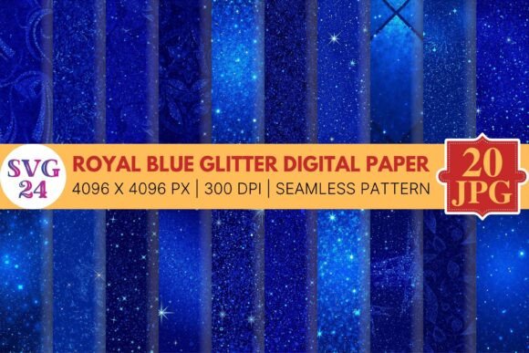 Download Royal Blue Glitter Digital Paper - Glitter digital paper Collection