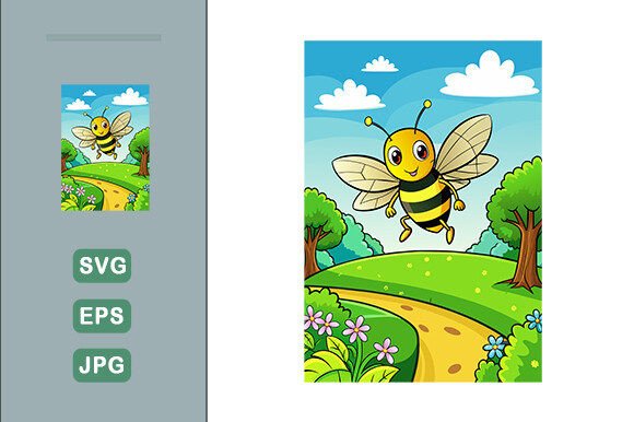 Download Bee Vector Landscape Background - Premium Resources