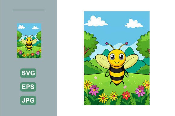 Download Bee Vector Landscape Background - Premium Resources