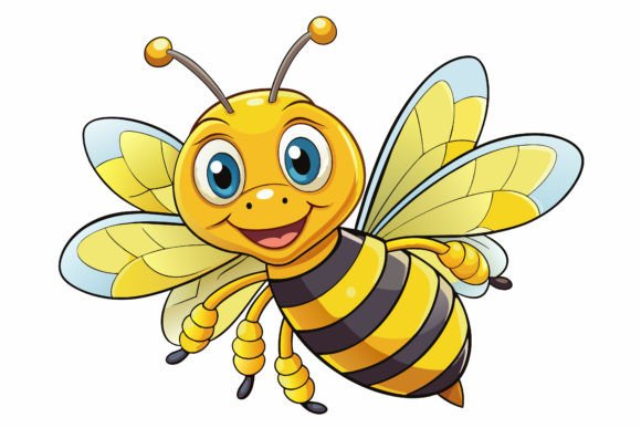 Download A Cute Smiling Bee Vector Illustration - Premium Bundle