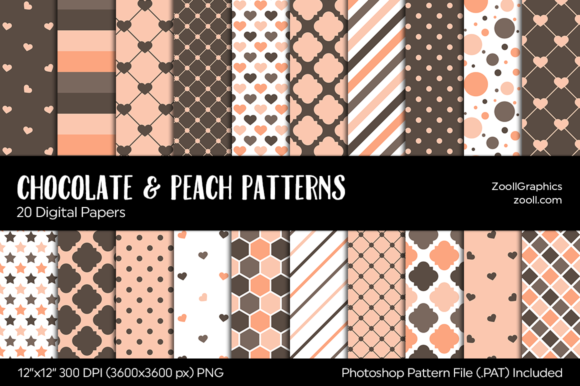 Download Chocolate and Peach Digital Papers - Premium Resources