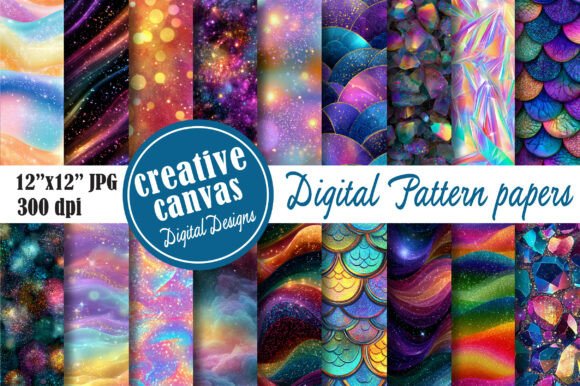 Download Rainbow Glitter Digital Paper Bundle - Glitter digital paper Collection