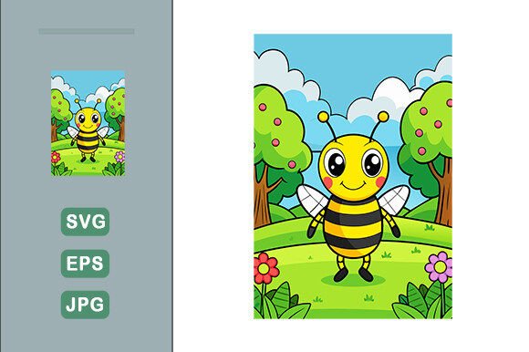 Download Bee Vector Landscape Background - Premium Resources