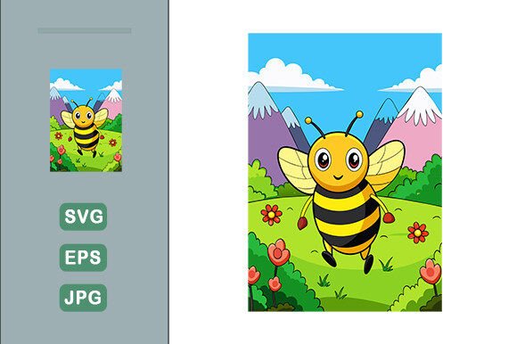 Download Bee Vector Landscape Background - Premium Resources