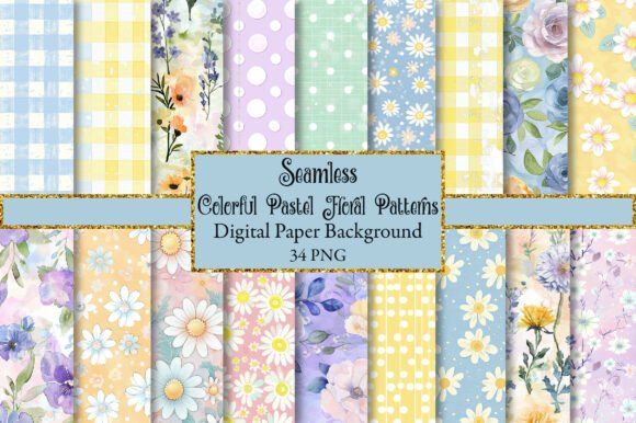 Download Colorful Pastel Floral Seamless Patterns - Premium Resources