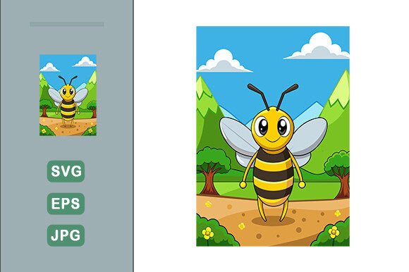 Download Bee Vector Landscape Background - Premium Resources